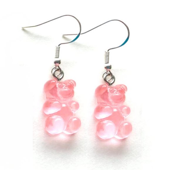 Hand Crafted Jewelry - Light Pink Resin 'Gummy Bear' Earrings